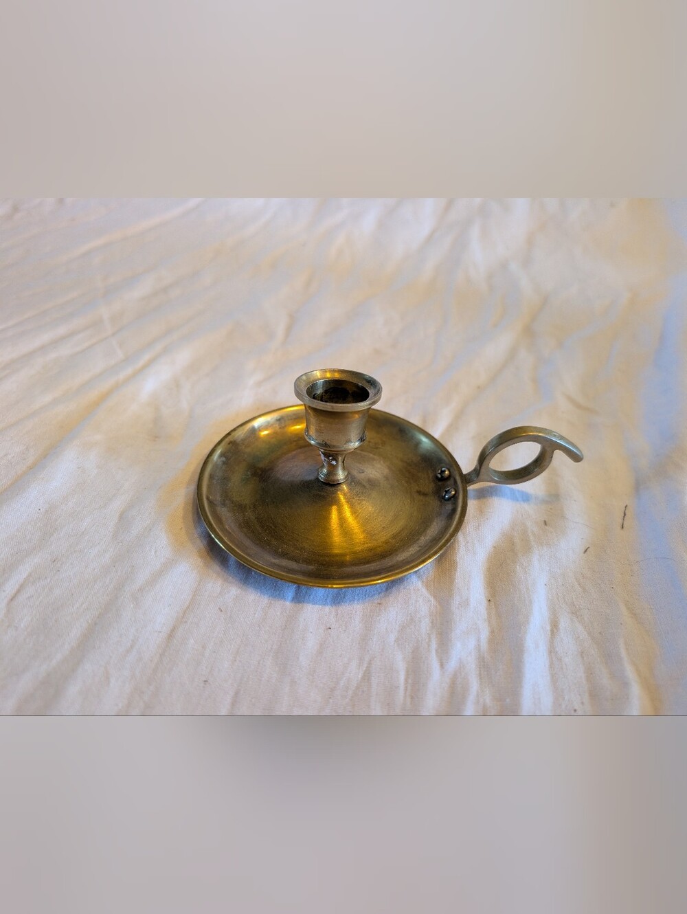 2/40$ Vintage Brass Finish Chamberstick Candle Holder